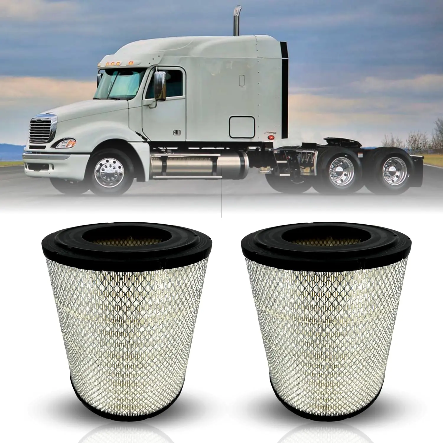 TORQUE Engine Air Filter, 2 PCS Replacement Parts for Select Freightliner Columbia, Coronado, Argosy, Condor, Century Class Semi Trucks, Replaces RS3518, LAF1849, AF25139M, 46556, TR501, Truck