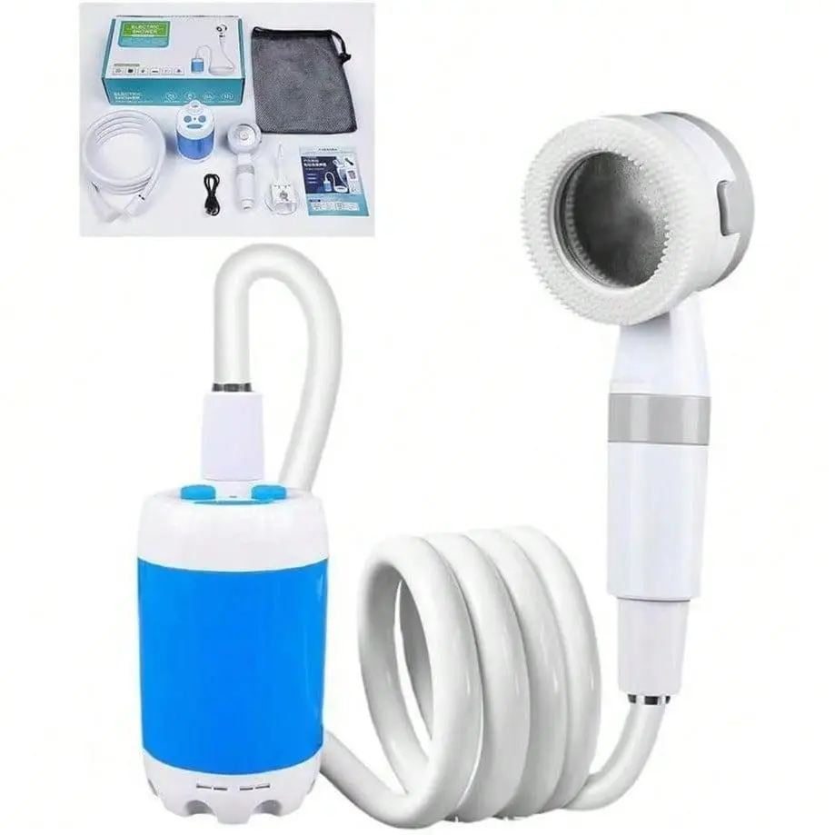 Compact USB Powered Electric Shower Pump for Hiking Fishing Emergency Use Rechargeable Camping Showerhead Camping Supplies