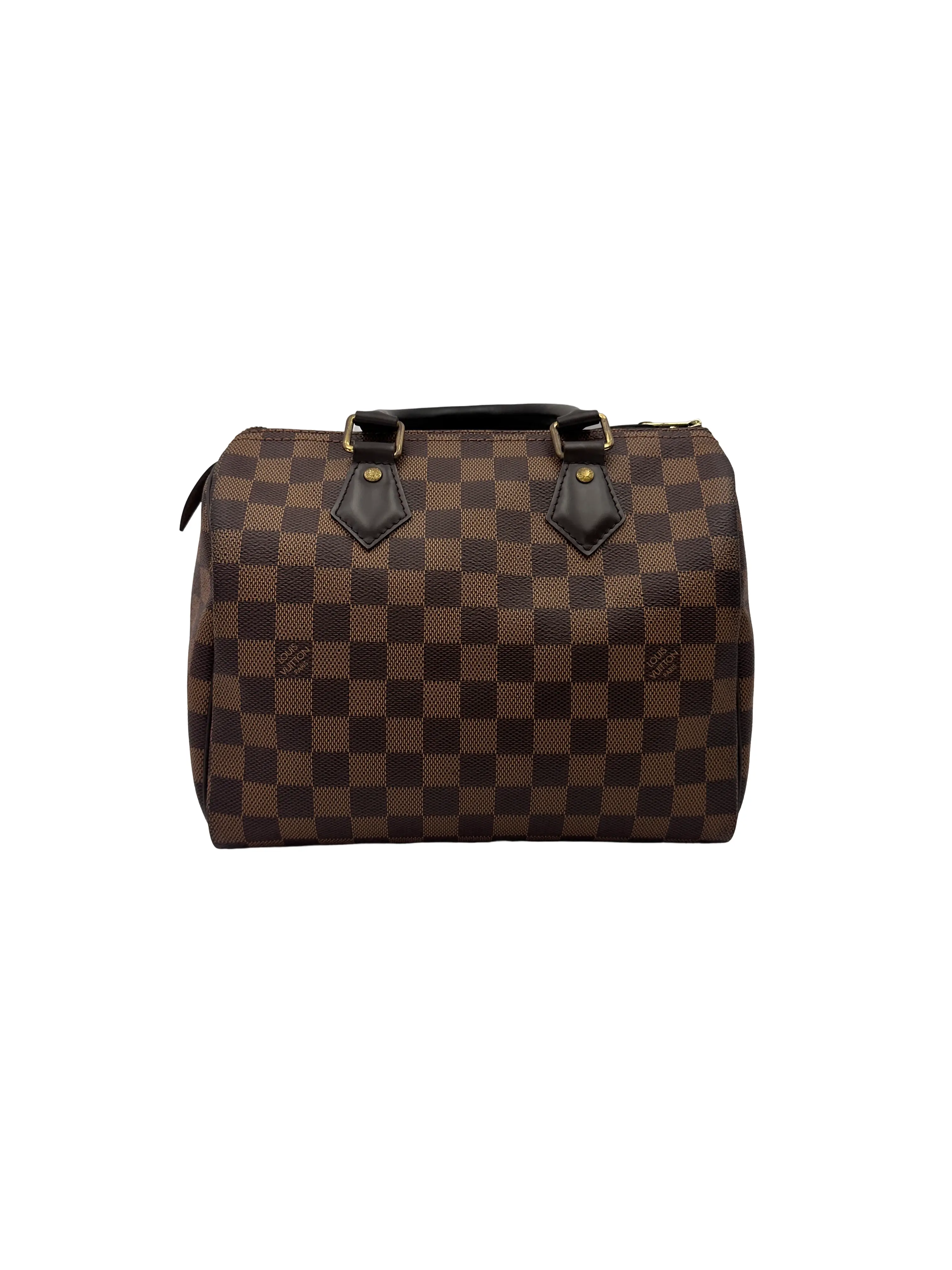 Pre-owned Louis Vuitton Leather Shoulder Bags Speedy25 Damier Ebene Handle Bag 0715LV3344