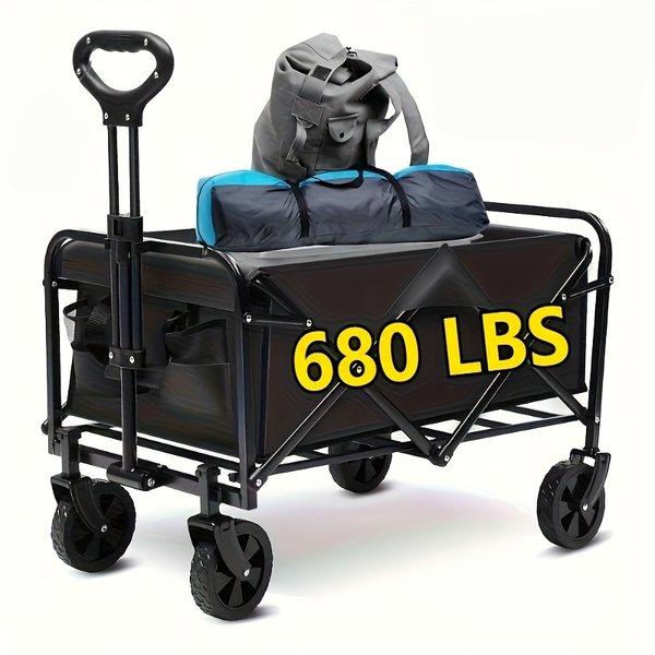 Heavy Duty Folding Wagon Cart – All Terrain Utility Cart 220/450/680 lbs Capacity, Large Capacity, Portable for Garden, Camping, Shopping & Outdoor Use Heavy Duty Folding Wagon Cart – All Terrain Utility Cart 220/450/680 lbs Capacity, Large Capacity, Portable for Garden, Camping, Shopping & Outdoor Use