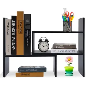 Desk Shelf, Adjustable Desktop Storage Organizer,  Display Shelf Rack, Office Supplies Desk Organizer, Black