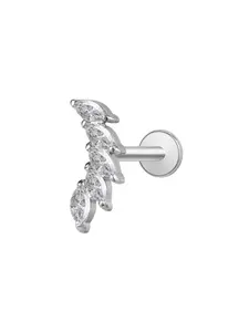 G23 F136 Titanium Labret Flat Back Tragus Earring Stud, Internal Thread Zircon Lip Ring, Cartilage Helix Piercing Jewelry