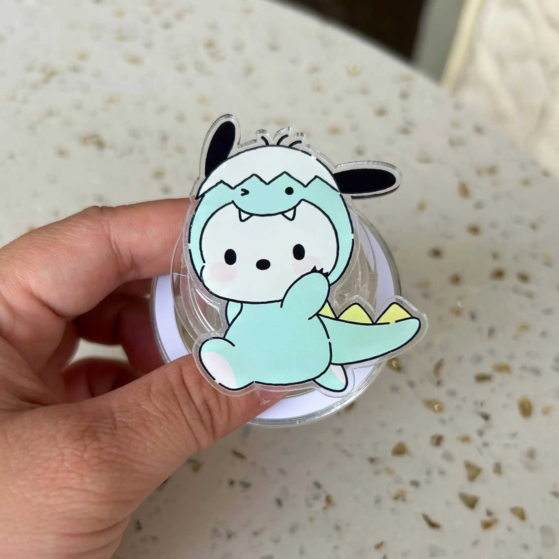 Cute Dino MagSafe Phone Grip - Kawaii Dinosaur Magnetic Phone Holder - Detachable Phone Stand for BookTok & Everyday Use
