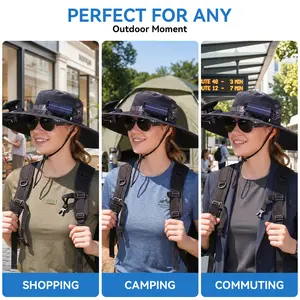 2026 Upgraded Solar Powered Cooling Hat with Mist Spray - Wide Brim Sun Protection Hat with Fan for Men Women, Outdoor Ventilated Cap for Fishing Hiking Camping, Ideal Dad Gift 2026 outdoorfun