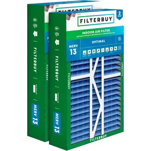 Filterbuy 16x25x5 Air Filter (2-Pack), Pleated MERV 13 Optimal Defense HVAC AC Furnace Filters for Amana, Coleman, Goodman, Maytag, York, and More