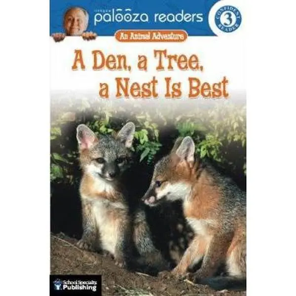 Used Paperback Book - A Den, a Tree, a Nest Is Best (Lithgow Palooza Readers Level 3: An Animal Adventure) by John Lithgow - English, Arts and Literacy, Animal Homes, Comprehension Questions, Vocabulary List for Confident Readers