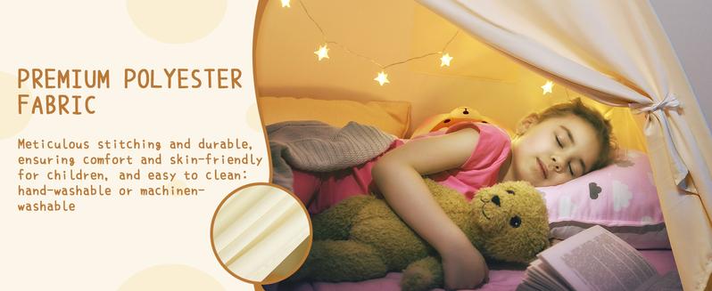 Final Clearance Sale Kids' Dream Playhouse Tent for Twin Bed, Indoor Floor, Portable Play Tent, Breathable Sleeping Tent, with Stars Lights