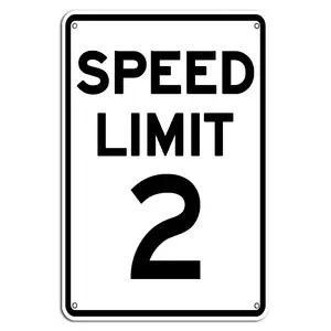 1pc Speed Limit 2 Metal Sign Funny White Black Decorative Traffic Plaque 8x12 Inches Durable Iron Wall Mounted Road Sign for Home Garage Decor Playful Road Sign Easy Installation Sign Metal Wall Art Decor