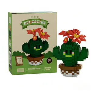 Succulent Plant Building Blocks Set Eternal Flower Bonsai Desktop Decor DIY Creative Assembly Toy for Kids Girls