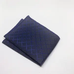Navy Grids Pocket Square