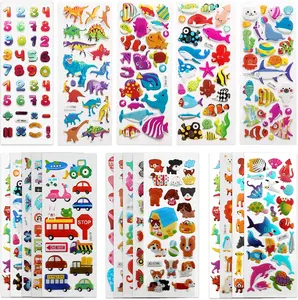 3D Stickers for Kids & Toddlers 500+ Puffy Stickers Variety Pack Cute Craft for Scrapbooking Journal Gifts and Rewards Including Animal, Numbers, Fruits, Fish, Dinosaurs, Cars and More…