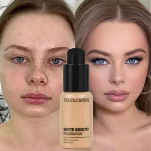 1PC Pro Flawless Liquid Foundation - Concealer-Foundation Hybrid, Full Coverage, Matte Finish, Waterproof, Long-Lasting Formula for Dark Circles, Acne, Blemishes, Suitable for All Skin Types and Tones, Longwearing Waterproof Makeup