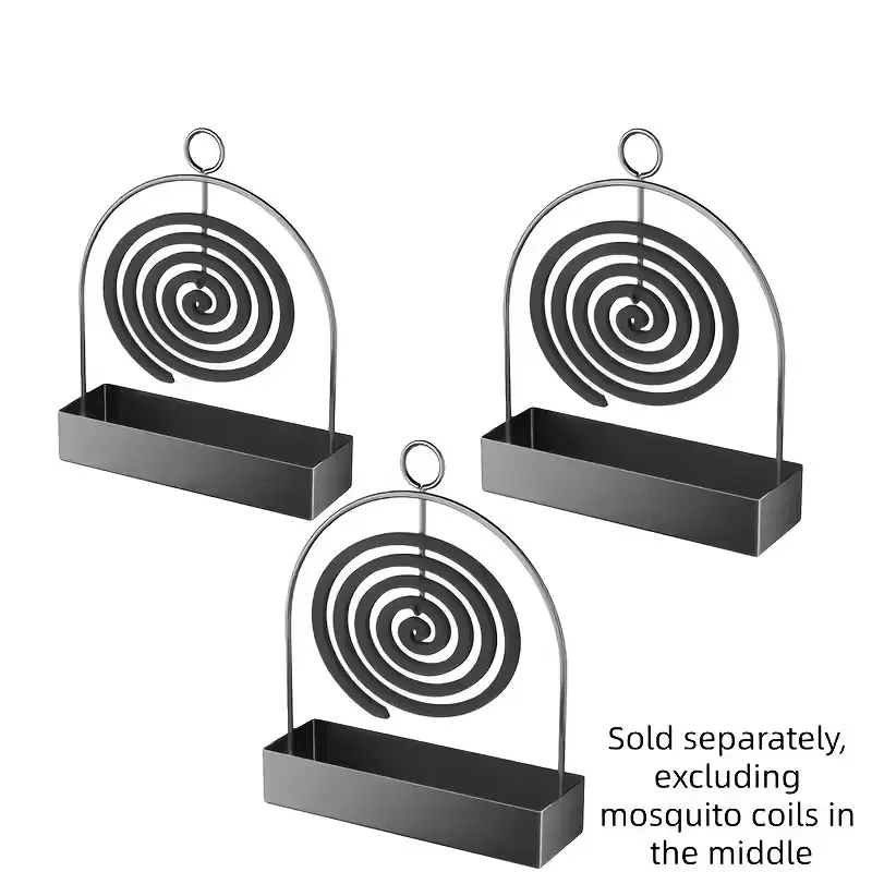 3-Piece Mosquito Repellent Holder, Nordic Style, Metal Material, Durable Rust-Resistant, Suitable for Living Room, Bedroom, Camping, Mosquito Coils