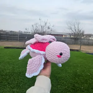 pink turtle with bow amigurumi