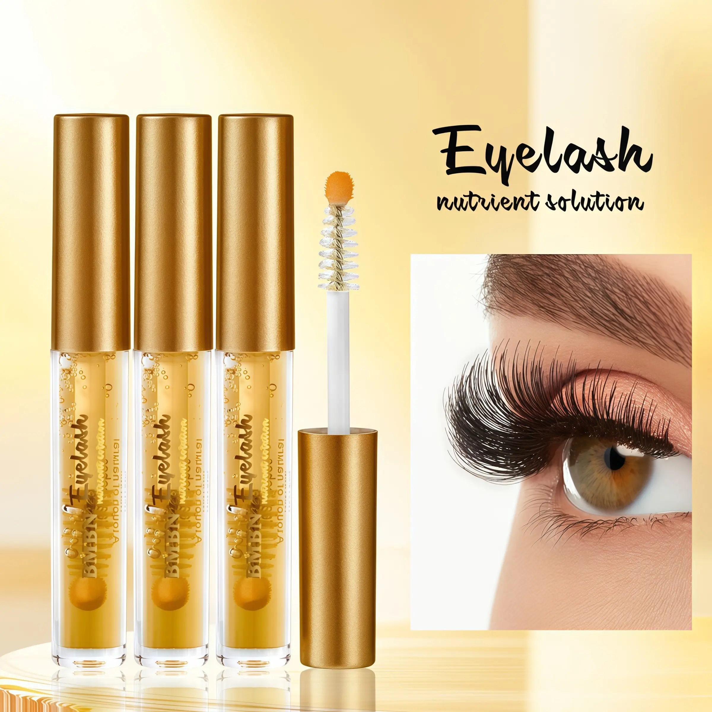 3-Piece Bmbn Voluminous Mascara and Brow Gel Set, Natural Volumizing and Curling Formula, Nourishing Eye Makeup, Multi-Pack, Abs Material