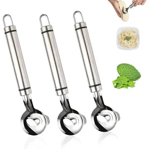 4 Pack Cactus Peeler Spoon, Cuchara Para Pelar Nopale, Stainless Steel Peeler Cactus, Sliced Chinese Noodle Cutter for Cooking Kitchen Gadgets