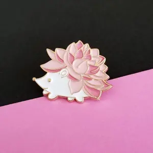 Floral Hedgehog Enamel Pin - Clothes Accessories - Collar Clips & Brooches