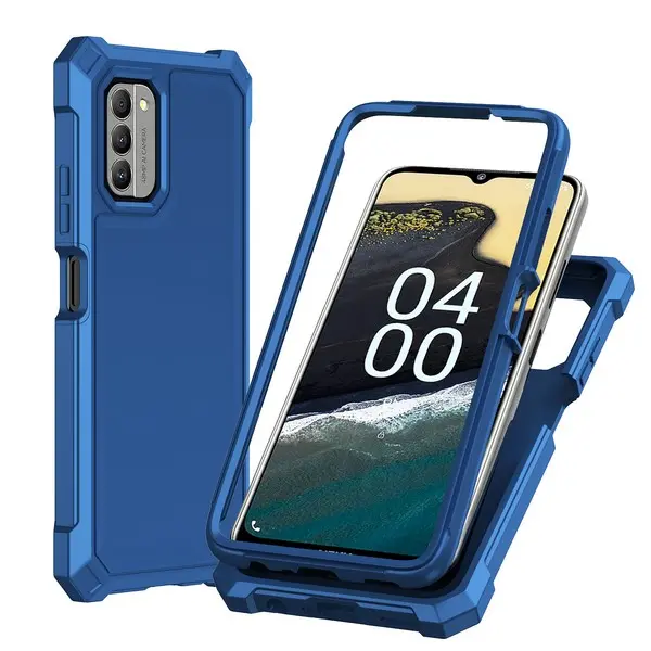 Phone Case For BLU View 5 Pro (2024) Full-Body Dual Layer Hybrid Case Slim, Drop-Proof TPU Hard PC, Durable Corner Front Bumper Protector Cover (Blue)