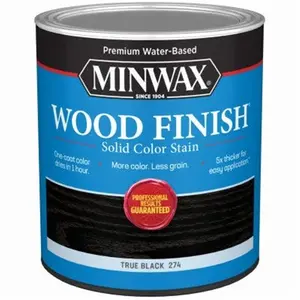 Minwax 271544 1 qt. Wood Finish Stain, Water-Based, Solid Color - True Black