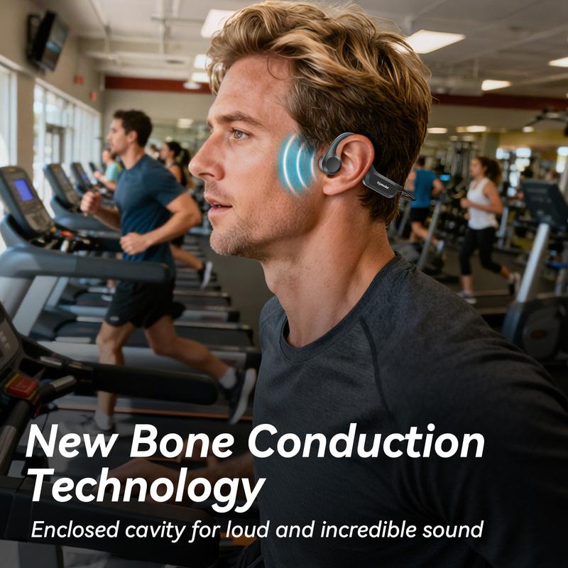 Viyawise B9 Bone Conduction Headphones Bluetooth 6.0 Open Ear Headphones with Mic, Premium Loud Sound 10Hrs Playtime Bluetooth Headphones, IPX6 Waterproof Sports Headset for Running, Cycling, Walking