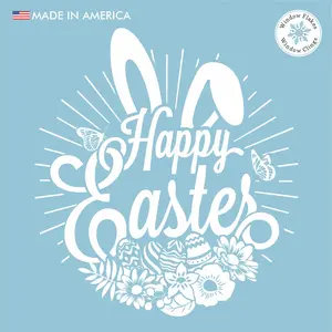 Happy Easter Bunny Ears Window Cling