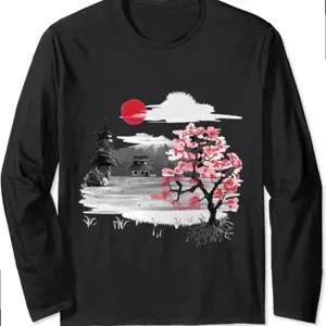Asia Japan China Asian Nature Flora Botany Holiday Country Long Sleeve T-shirt