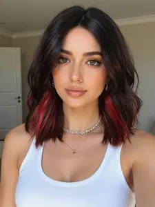 Women's Short Highlights Wig, Synthetic Hair, Cosplay & Party Wear, All Ages, Elegant Style, Halloween Costume Accessory, Synthetic Hair Pieces, Synthetic Material Wigs