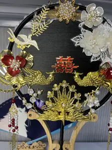 Double-Layer Handmade Chinese Silk Fan - gorgeous black