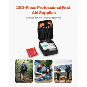 VEVOR Survival First Aid Kit, 250 Pieces, 600D Nylon Trauma First Aid Bag, Survival Gear and Equipment, Emergency Kits, for Men Women Camping, Boat, Earthquake, Hiking, Hunting, and Outdoor AdventureVEVOR Super Brand Day