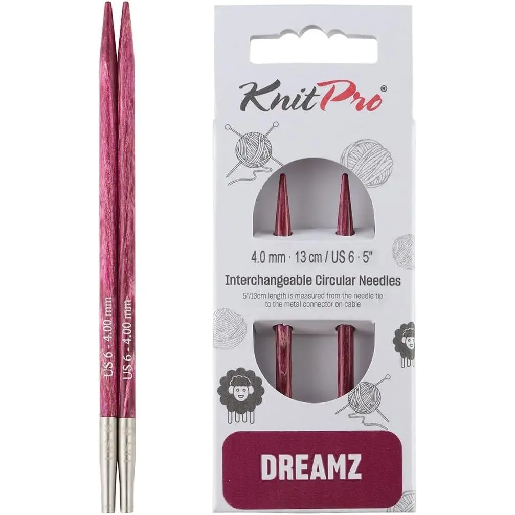 KnitPro Dreamz Interchangeable Circular Needles 5" (13cm) | US Size 6 (4mm) Gift