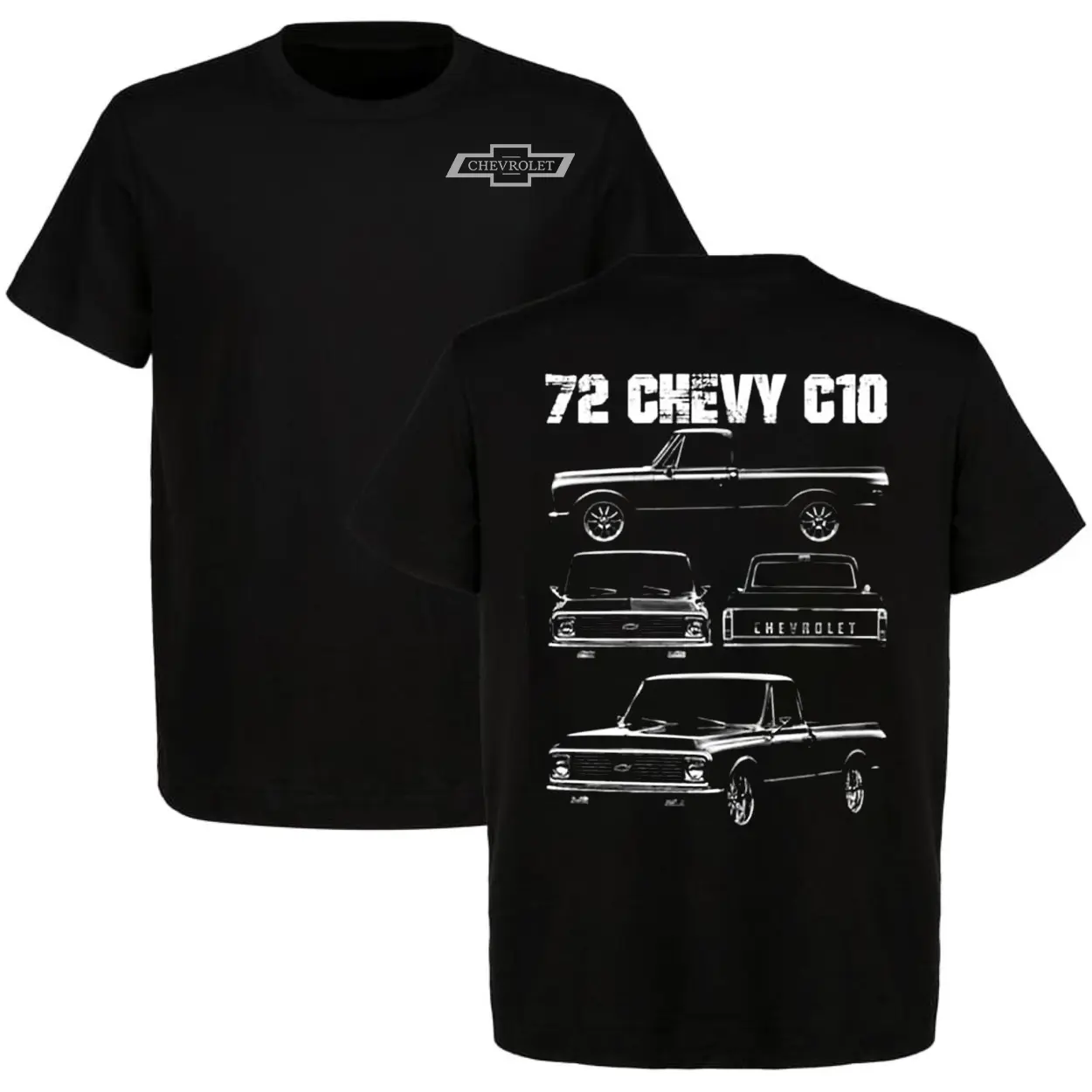 Retro 72 Chevy C10 T-Shirt C10 Truck Life Tee Men Cotton Short Sleeve 90s Styled Streetwear