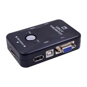 2 Port Manual VGA KVM Switch USB Support Keyboard Mouse 2 In 1 Out Adapter