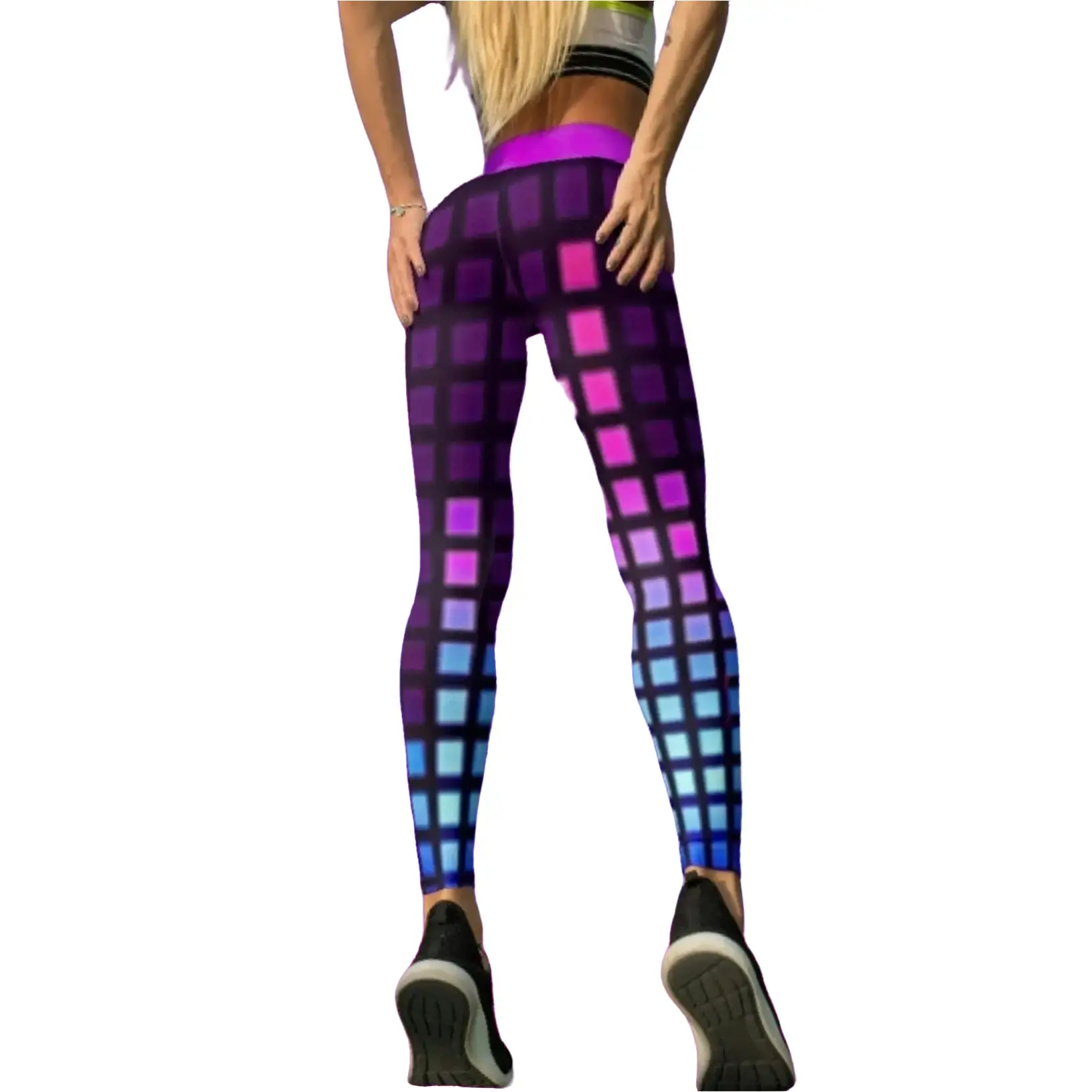 Music Mixer Leggings Sound Volume Equaluzer Bars DJ Festival Purple Pink Blue Maroon Dance Party Activewear Sporty Cute Workout Yoga Pants