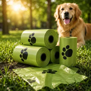 Dog Poop Bags, Dog Waste Bags, Doggie Poop Bags, Leak Proof Pet Waste Bags, Unscented Dog Pickup Bags, 60 Count Refill Rolls for Dog Walking, Puppy Waste, Cat Litter Cleanup, Easy Tear Disposable Bags Leak-Proof Odor-Resistant Pet Poop Bags