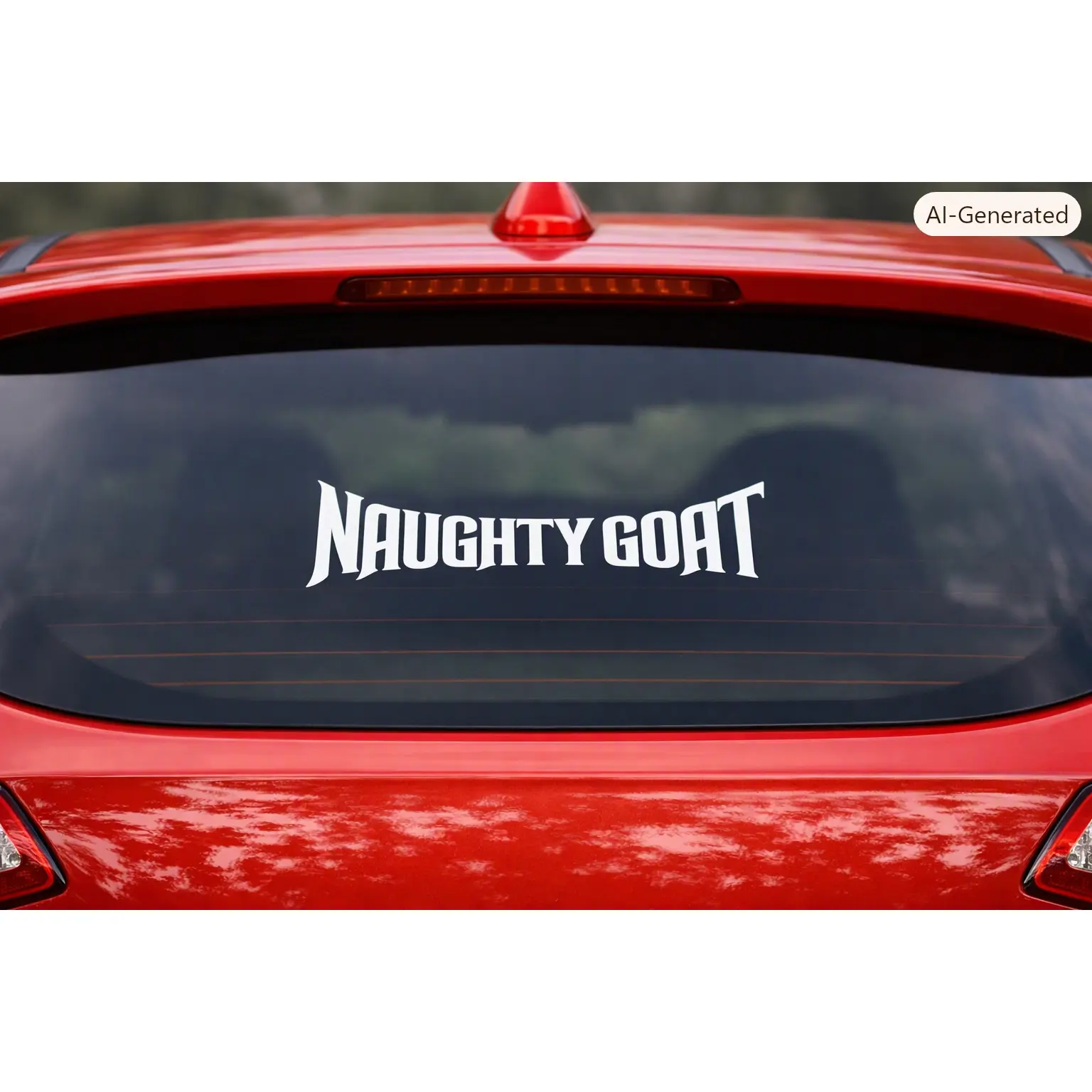 Naughty Goat Brand Name Car Decal