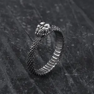 GTHIC Ouroboros Snake Stainless Steel Ring for Men Women Daily Wear Fashion Jewelry