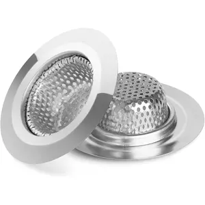 2 count Bathtub Drain Strainer - 2.79 inch Bathtub Floor Shower Hair Drain Catcher Cover, Stainless Steel Bathroom Sink Strainer Filter Basket for Bathroom Sink, Wash Basin
