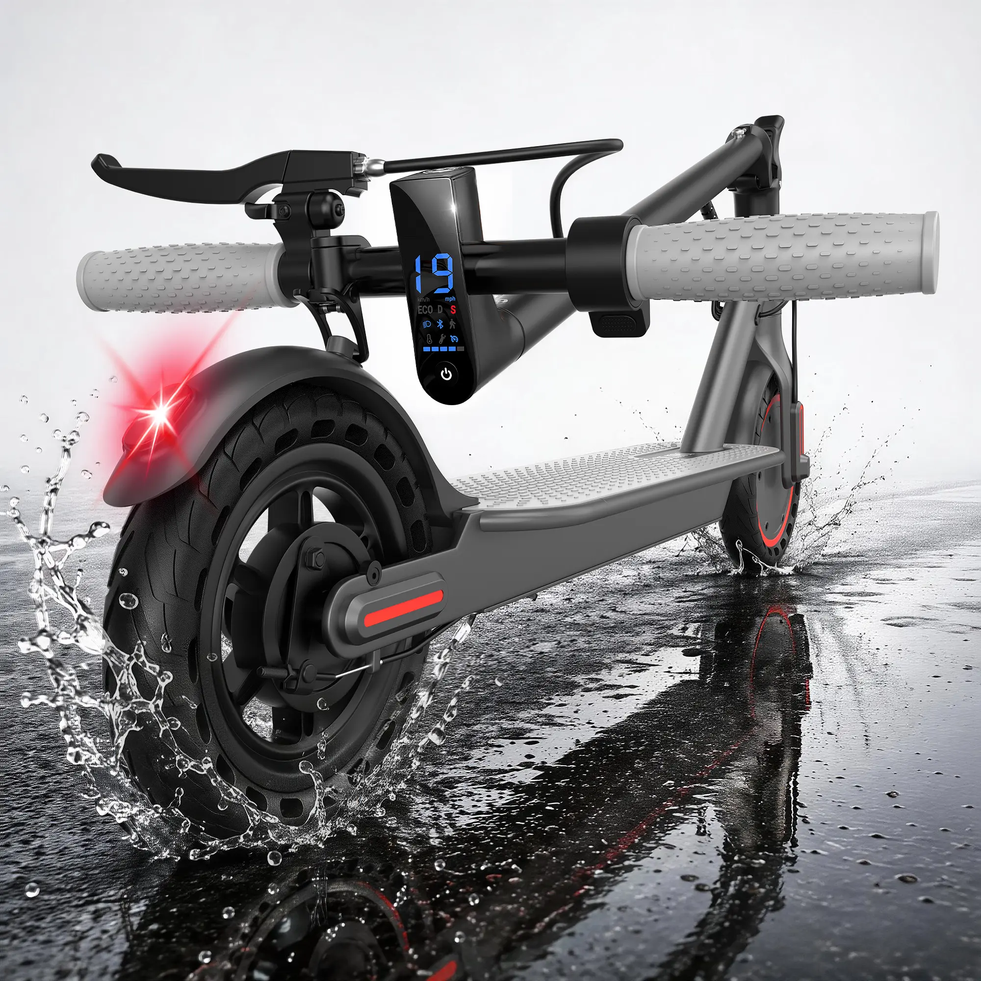 Electric Scooter  8.5" Solid Tire,Powerful 350W Motor, 19 MPH,15 Miles Max Range, 264LBS Load Capacity, Aluminum Alloy Frame, Foldable, the Perfect Gift for Family and Friends, Ideal for Adults & Teens for Commuting.