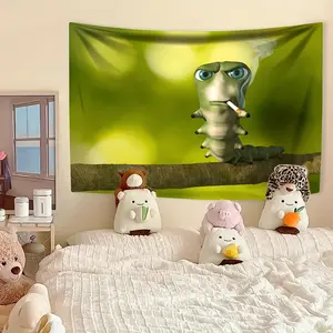 Funny Caterpillar Tapestry Funny Animal Home Decor Aesthetics Wall Hanging Covering Cloth Bedroom Dormitory Background Birthday Gift