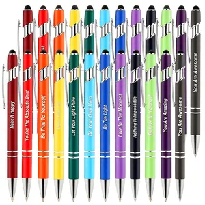 24 Pcs Inspirational Ballpoint Pens, Inspirational Quotes, Motivational Ballpoint Pen with Stylus Tip, Funny Ink Pens Bulk, Inspirational Gifts for Women Men, Teacher Coworkers Nurse, Office Supplies Black Ink Smooth Writing