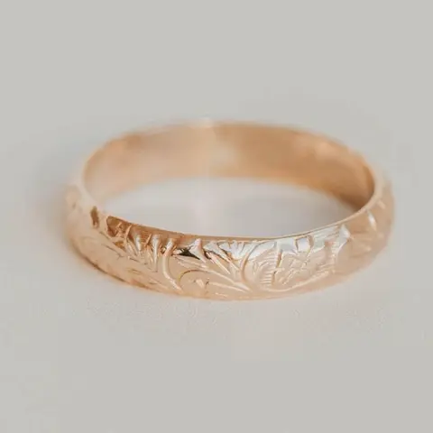 Hello Adorn Flora Ring - 4mm Handmade Elegant Casual Finger Ring, Bold + Feminine Nature Inspired Fashion Accessory for Women