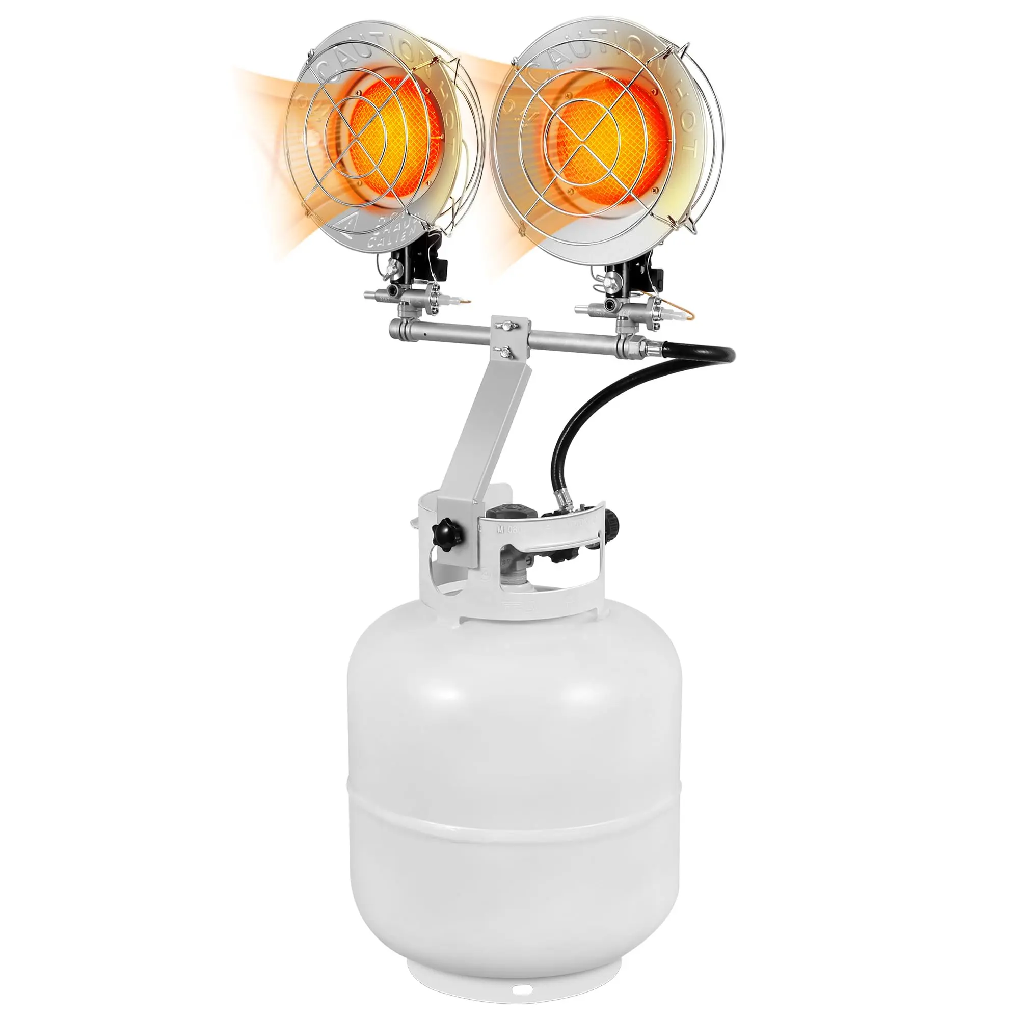 VIVOHOME 30,000 BTU Propane Tank Top Heater with Double Head, Portable Outdoor Heaters with Tip-over Switch and Shut-off Valve, Safe Patio Heaters for Camping, Garage, Fishing (Propane Tank is not included)