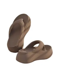 Summer New Eva Thick Sole Sandals for Women, Outdoor Wear Height Increasing Soft Bottom Anti-Slip Toe Thong Slippers Style