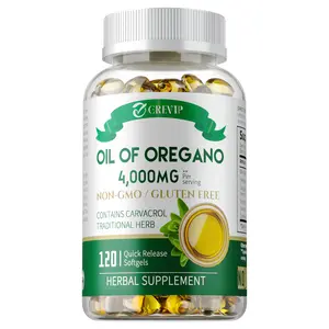 GREVIP 4000mg Oregano Oil Softgel with Carvacrol: Maintains gut microbiota and immune protection.