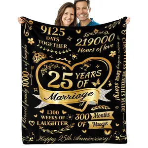 25th Anniversary Blanket Gifts, Valentine's Gift for 25th Wedding Anniversary, 25th Wedding Anniversary Blanket Gifts, 25 Years of Marriage 50x60