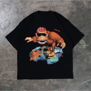 Funky Kong Surf T-Shirt, Meme Funny Animal Tee, Gifts Shirt, Unisex Vintage Graphic Tees Gothic Grunge Y2k Emo Scene Amity Affliction Style Clothes Men Women Streetwear