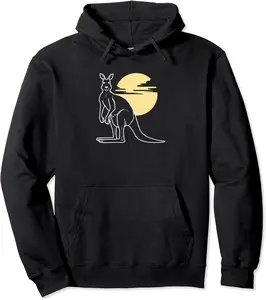 Kangaroo Silhouette Australia Travelling Outback Pullover Hoodie - Hufsakha Shop 74B0CFF6K72C