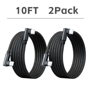 240W Right Angle USB C Cable 10FT 2-Pack Fast Charging Cable, Compatible with iPhone 15/16/17, Samsung Galaxy S Series, Pixel, iPad summerwins