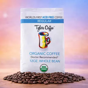 Tyler's Coffee - The First & Only Acid Free Decaf Coffee | Organic Whole Bean Gentle on Digestion