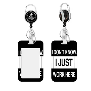 Cartoon Pattern ID Badge Holder Set, 1 Count Cute Lanyard & 1 Count ID Card Holder, Identification Badges & Supplies for Office School